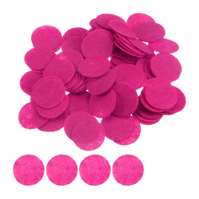 200pcs Round Felt Circles, 25mm 1" Craft Felt Pads Non-Woven Fabric Pad Rose Red