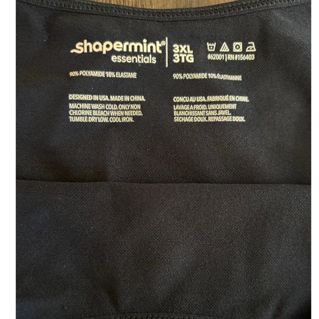 SHAPERMINT ESSENTIALS 62001 All Day Every Day Scoop Neck Cami Black 3XL ...