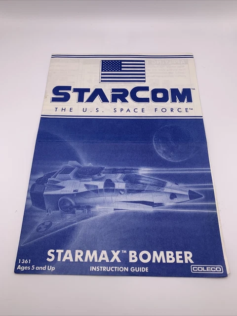 Coleco Starcom Starmax Bomber Instructions.  Vintage Original 1986 (00134)