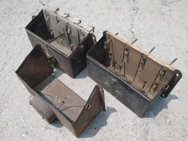vintage auto, Model T Ford switched battery coil boxes (3) no lids