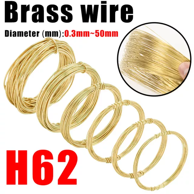 Brass Soft Round Wire Unplated Wire Craft 0.3mm-5mm Solid Brass
