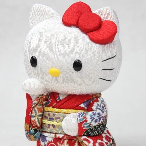Sanrio Hello Kitty Lucky Cat Kimono Kakinuma Doll Kimekomi Doll From Japan New 2