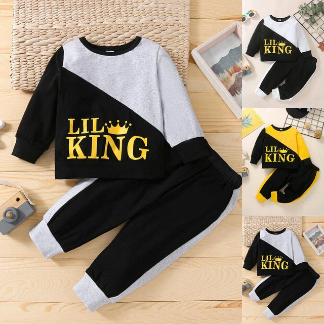 Newborn Baby Boys 2PCS Tracksuit Tops Sweatshirt + Pants Clothes Outfit Set