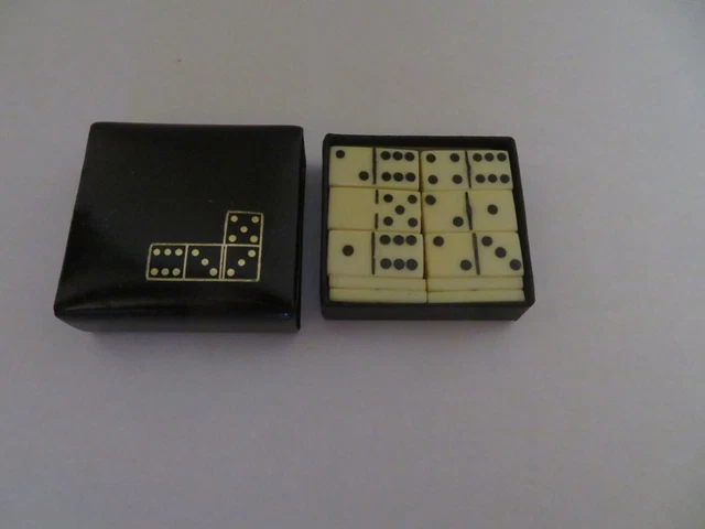 Mini Dominos Du Mexique – Boîtier Orné 7x2x2,5cm, Jeu Miniature Os