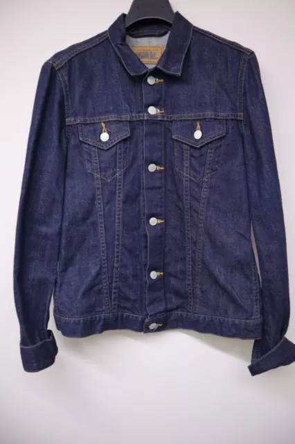 Levis TG L jacket denim Blue uomo Man usato giacca jeans T8105