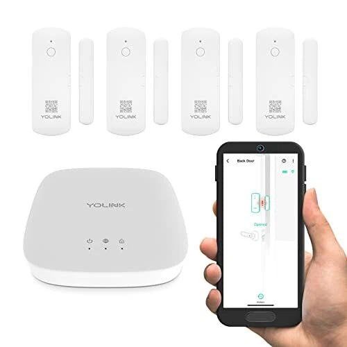 LoRa Smart Door Sensor Starter Kit: Hub & (4) Door Sensors - Up to 1/4 Mile O...