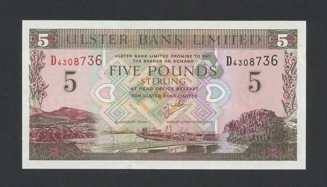 NORTHERN IRELAND £5 note 2001 Ulster Bank Krause 335c Uncirculated Banknotes