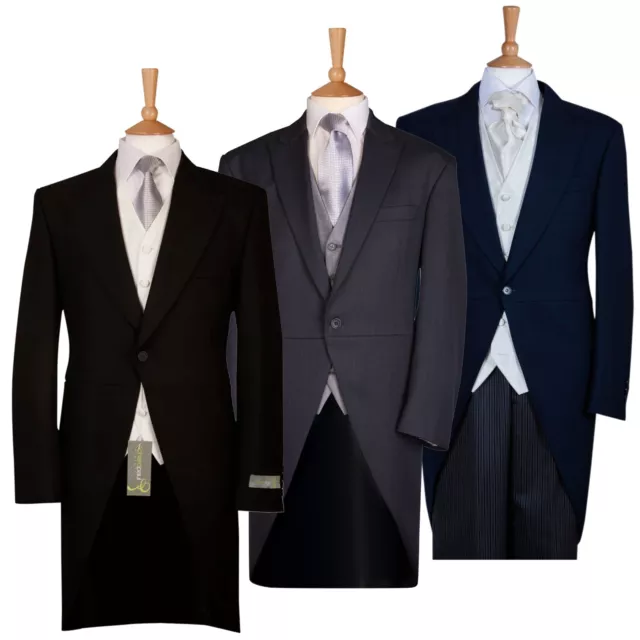Mens Morning Suit Tailcoat Wool Wedding Jacket Herringbone Coat Royal Ascot Men