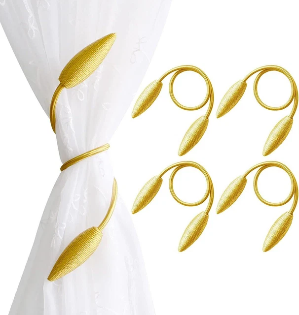 Curtain Tiebacks with Shine Metal Buckle, Strong Drapery Lace, 54 cm Buckle 3 In