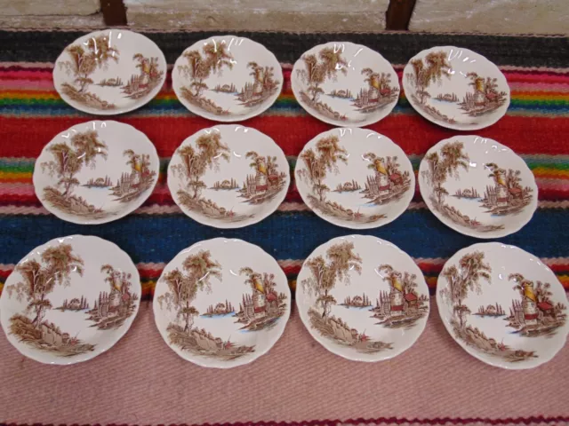 Set of 12 Johnson Bros. The Old Mill 6 & 1/4" Round Soup / Cereal Bowls