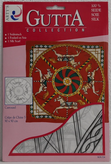 "Seidentuch, ARTY'S Gutta Collection, "Carrusel" 90x90 cm, panquequeque chino 5