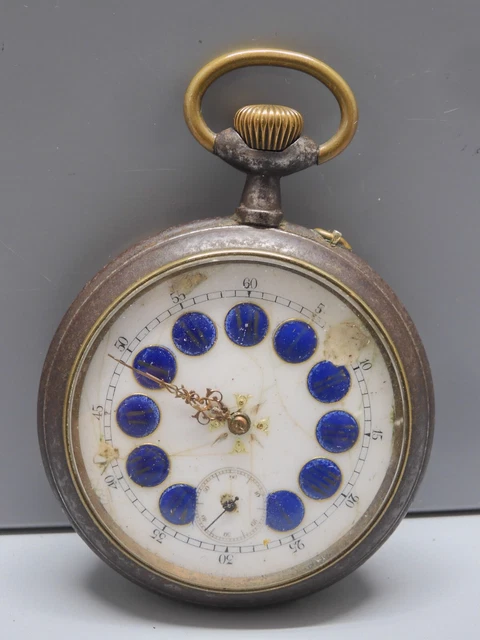 Montre De Poche Ancienne Henri Moulinou - Modèle Ferroviaire - Mécanique - France