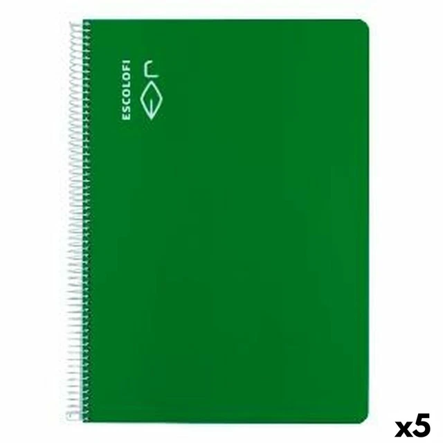Notizbuch ESCOLOFI grün A4 Din A4 40 Bettlaken [5 Stück]