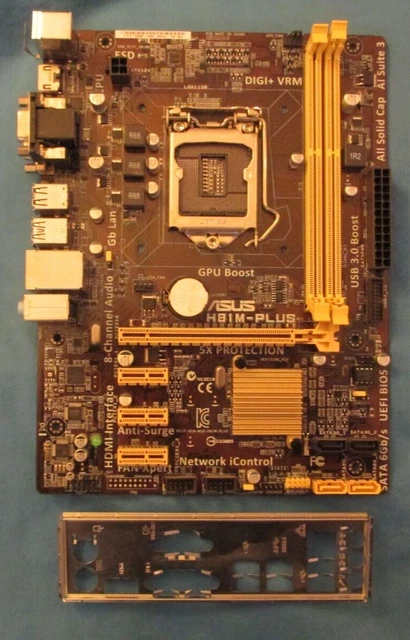 ASUS H81M-PLUS SOCKET LGA 1150 DDR3 Motherboard with I/O Plate £39.99 ...