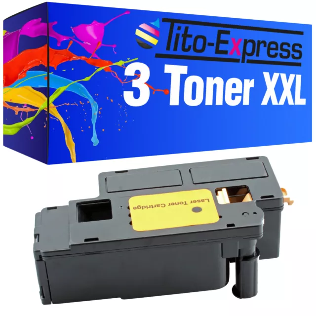 3 Toner XXL Black PlatinumSerie für Dell C1660 C 1660 W C 1660W C1660 W C1660W