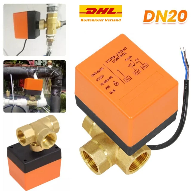 Messing Kugelventil Motor 220V G1-1/4 DN32 – 2-Wege 3-Leiter Regelventil, Leise, Dicht, Für Heizung & Klima