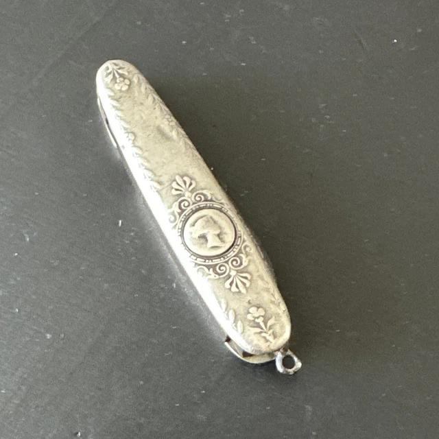 Pendentif Ancien En Argent Massif 925 - Style Art Nouveau, Occasion