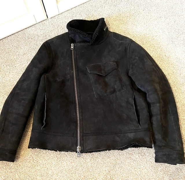 Giacca in pelle di pecora Allsaints Shearling taglia media
