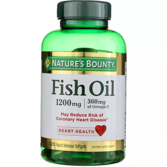 Nature's Bounty Heart Health Fish Oil Rapid Release Softgels, 1200 mg, 120 Ct