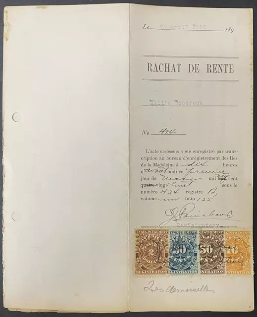 1926 Land Purchase Agreement Province of Quebec Documents with Revenue Stamps