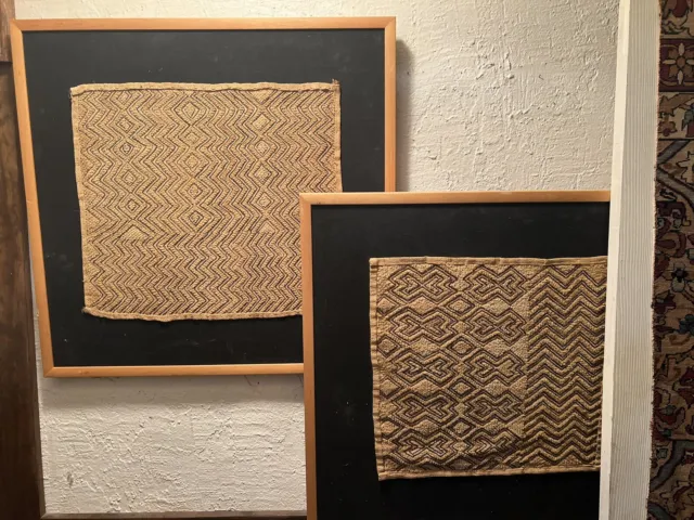 Pair of African Framed Fabrics