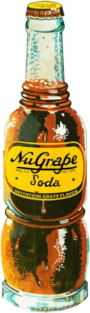 Nugrape Imitation Grape Flavor 26" Heavy Duty Usa Made Metal Aged Soda Adv Sign