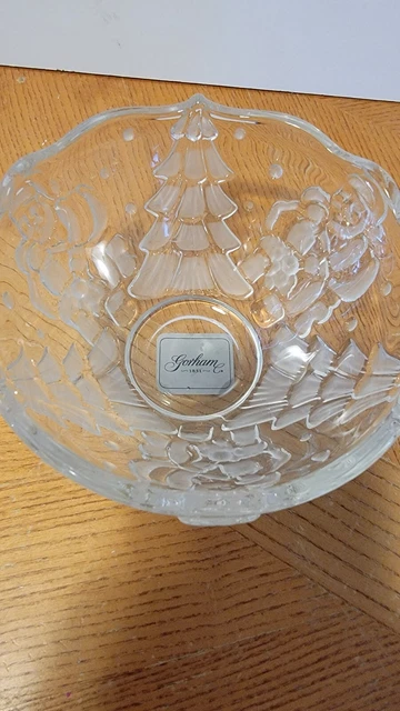 Gorham North Pole Express Christmas Bowl Crystal - Small 5.5" Round Bowl 6187447