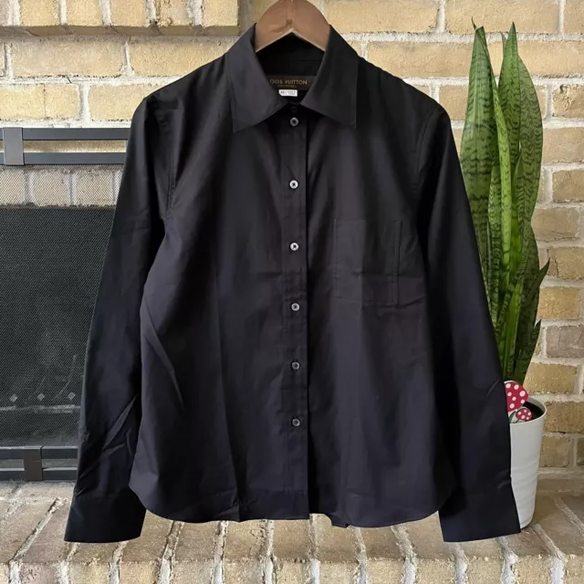 Louis Vuitton Uniform Black Button Up Blousone Shirt Size 32 Made in Serbia  