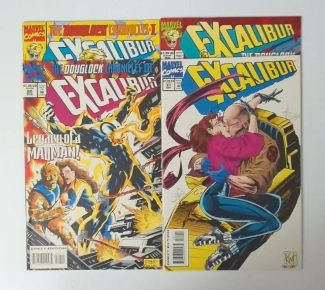 Run Of 4 1994 Marvel Excalibur Comics #73 74 76 77 VF/NM Bagged And Boarded
