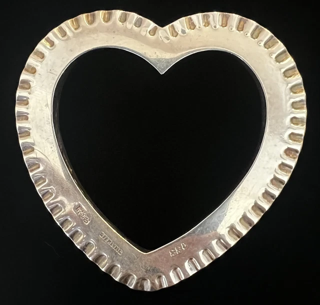 Antique Gorham sterling silver Pin Cushion Heart  with repose side decorations