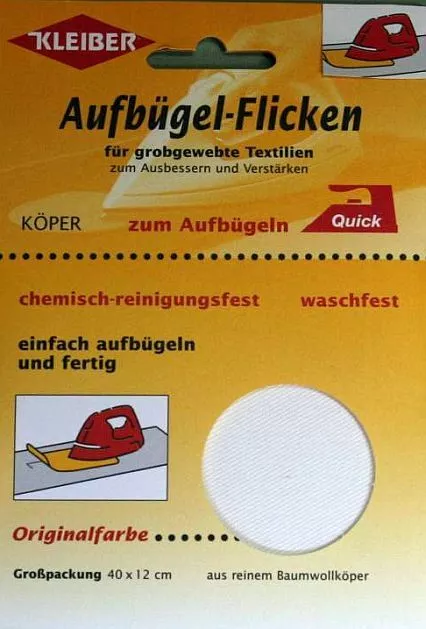 Kleiber Köper Aufbügel Flicken 40x12cm Baumwolle - Farbauswahl