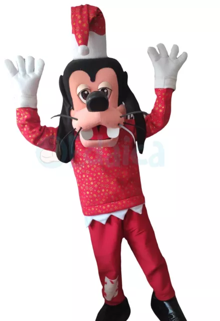 Mascotte di Natale Pippo Deluxe Goofy costume professionale rosso completo adult