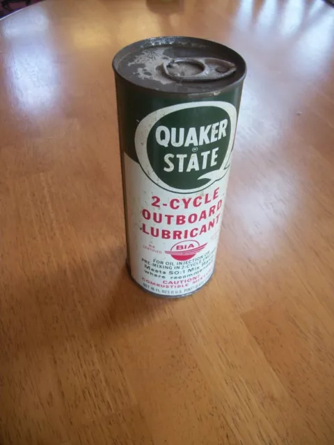 Vintage Quaker State 2 Cycle Outboard Lubricant - 1 pint can full