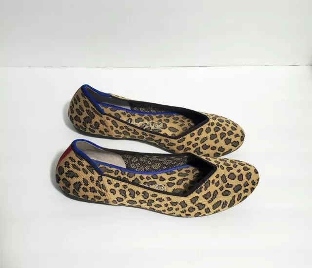 Rothy’s Leopard/Cheetah Print Round Toe Slip on Ballet Flats Women Size 7.5