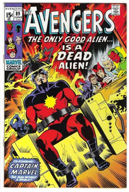AVENGERS #89 VF/NM 9.0 High Grade KEY ISSUE! 1st Kree/Skrull War! Captain Marvel