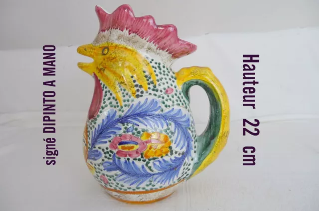 Pichet Vase Céramique En Forme De Coq - Hauteur 23 Cm - Déco Rustique