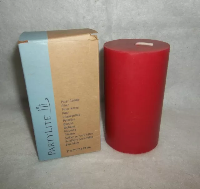 PartyLite 3" x 5" Pillar Candle, MAHOGANY APPLE, NIB