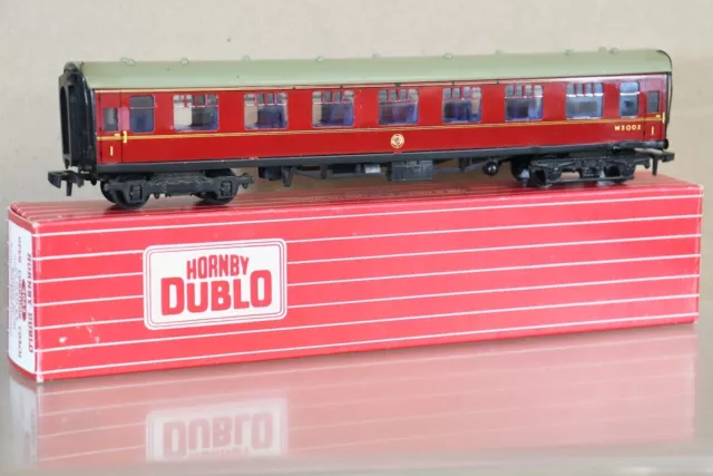 Hornby Dublo 4062 BR Maroon 1st Class Open Coach M3002 Boxed 2of