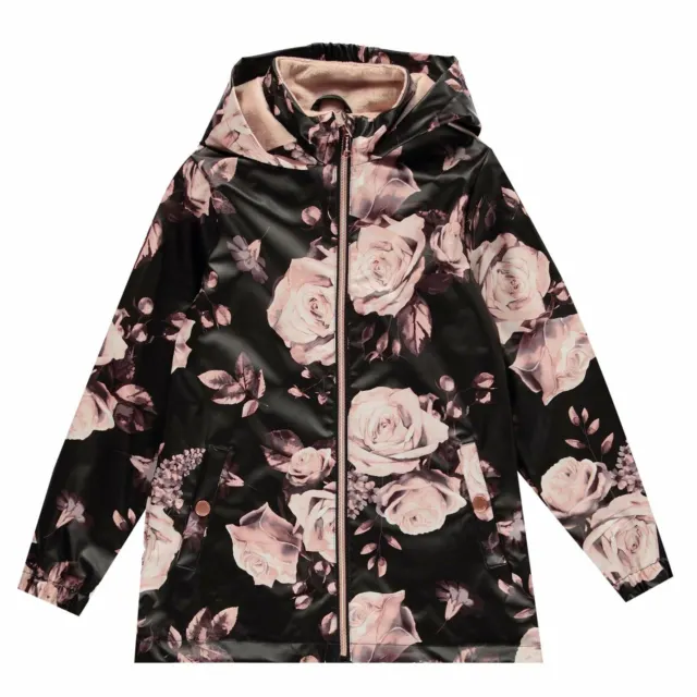 Firetrap PU Rain Mac Youngster Girls Jacket Coat Top Full Length Sleeve