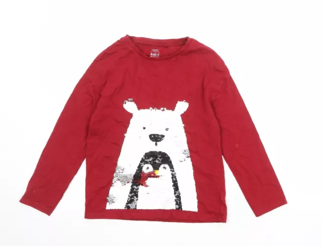 Maglione collover rotondo NEXT per bambina rossa 100% cotone taglia 8 anni - Pola