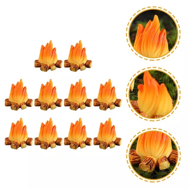 Mini Bonfire 10pcs Fake Fire Model Landscaping Ornament-GP