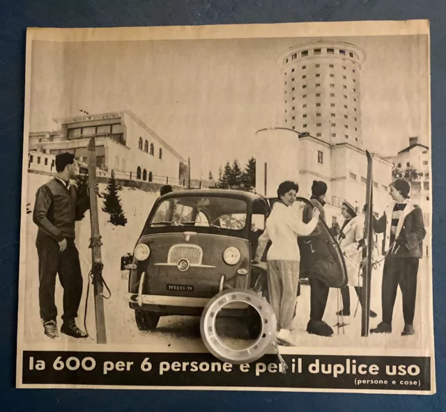 Rara Pubblicita’ FIAT 600 MULTIPLA del 1956