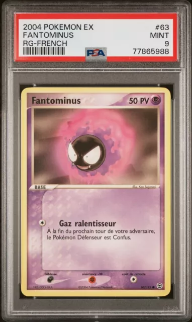 Carte Pokemon Fantominus 63/112 EX Rouge feu Vert Feuille PSA 9 🌑🌑