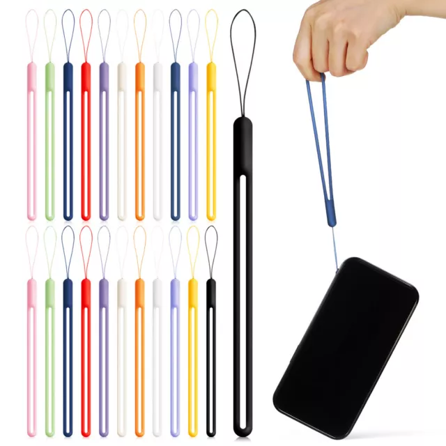 24er Set Silikon Handy Charms mit Lanyards und Anti-Verlust Schnüren