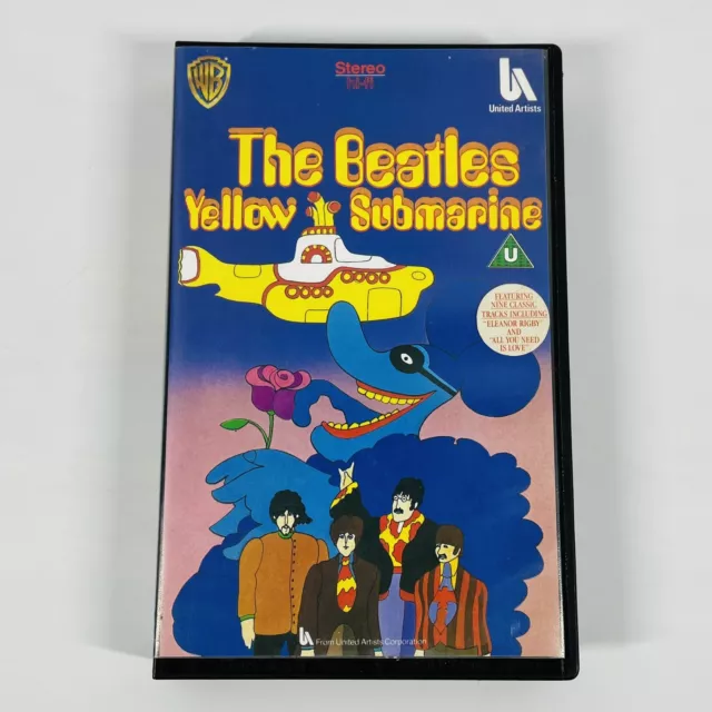 THE BEATLES YELLOW SUBMARINE Rare VHS 1987 WB Cover Art Vintage