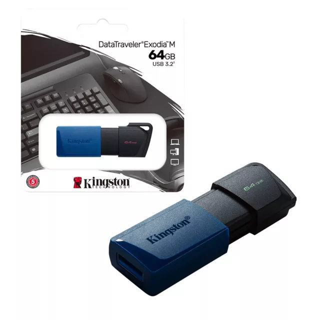 Kingston DataTraveler Exodia M USB 3.2 Memory Flash Drive Black/Blk - 64GB
