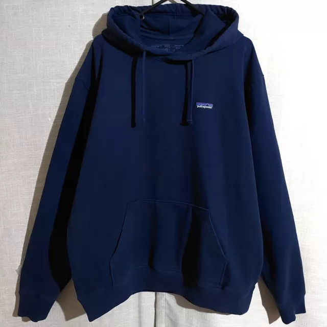 PATAGONIA P-6 Label Uprisal Mens Navy Pullover Sweater Hoodie Jumper - Size XL