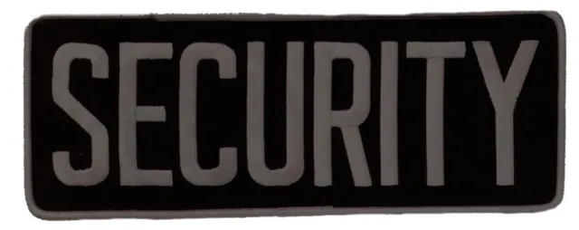 Large Security Back Patch Badge Emblem 11X4 Grey/black