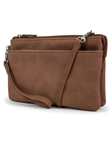 Mundi Brady Anti Theft Womens Cell Phone Crossbody wallet RFID Purse (Brown...