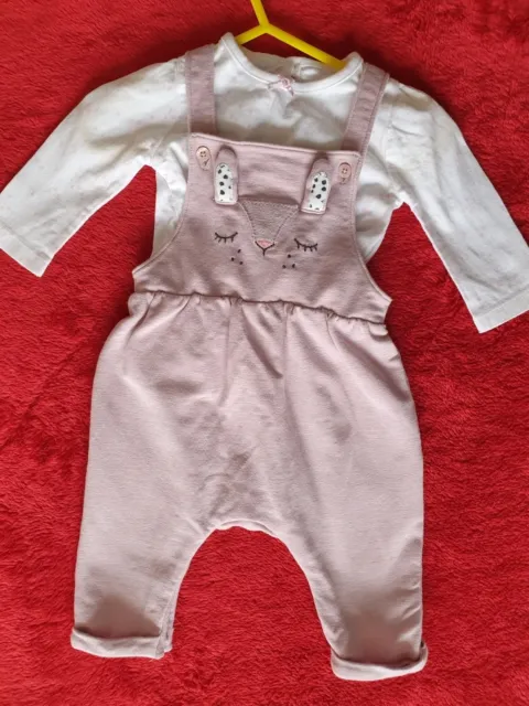 Baby Girls Dungarees And Top Size 3 Months Brand Next Excellent Condition